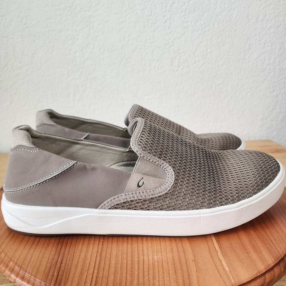 OluKai Lae'ahi Shoes Mens Size 12 Gray Mesh Slip On Lightweight Casual Sneakers